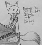  2017 anthro canine clothed clothing comic disney fox fur hi_res male mammal monochrome nick_wilde sketch theblueberrycarrots zootopia 