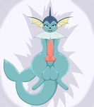  2017 animal_genitalia balls bedroom_eyes big_balls big_penis blue_skin blush canine digitigrade ear_frills eeveelution erection feral fin frill front_view half-closed_eyes head_frill huge_balls knot looking_at_viewer lying male mammal marine neck_frill nintendo on_back penis pfh pok&eacute;mon pok&eacute;mon_(species) seductive sheath smile solo tail_fin tapering_penis thick_thighs vaporeon video_games 