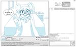  2017 absurd_res anthro aogami bed bedroom bella_mouse_(mileymouse) buckteeth cam_show camgirl chair chat chat_box clothed clothing cub cubcam digital_media_(artwork) dress english_text eyewear female flat_chested glasses hi_res livestream looking_at_viewer mammal mileymouse mouse office_chair recording rodent sitting solo teeth text waving webcam young 