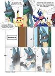  anthro canine comic greninja group hi_res lucario mammal nintendo pikachu pok&eacute;mon pok&eacute;mon_(species) rodent semi-anthro simple_background tongue tongue_out video_games white_background winick-lim zoroark 