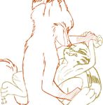  3_toes anthro anthro_on_anthro arm_grab blush canine clenched_teeth disney drunk duo fox half-closed_eyes hindpaw jack_savage lagomorph leg_grab line_art lying male male/male mammal nick_wilde nude on_back paws rabbit rear_view sex simple_background snout spread_legs spreading standing stripes sweat sweatdrop table_lotus_position teeth toes w4g4 white_background zootopia 