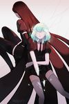  amputee androgynous black_gloves black_hair black_legwear black_neckwear black_shorts bort collared_shirt crystal_hair diamond_(houseki_no_kuni) elbow_gloves gem_uniform_(houseki_no_kuni) gloves houseki_no_kuni koyorin long_hair md5_mismatch multicolored multicolored_eyes multicolored_hair multiple_others necktie shiny shiny_hair shirt short_hair short_sleeves shorts sparkle thighhighs uniform white_gloves white_legwear white_shirt wing_collar 