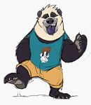  2016 anthro bear claws clothed clothing fur hi_res male mammal panda super-tuler tairu tongue 