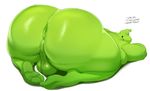  anus balls big_butt breasts butt dialogue gastropod goo_creature huge_butt hyper hyper_butt justmegabenewell looking_at_viewer male nude presenting presenting_hindquarters simple_background slime slug slug_(justmegabenewell) solo thick_thighs 
