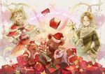  animal animal_ears bear blonde_hair catgirl chocobo christmas elezen final_fantasy_xiv green_hair hat hug hyur long_hair miqo&#039;te moogle pink_hair pointed_ears santa_costume santa_hat short_hair square_enix tail watermark yellow_eyes 