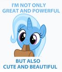  2017 blue_hair cute english_text equine eyelashes female friendship_is_magic hair horn mammal meme multicolored_hair my_little_pony nom portrait purple_eyes saddle_bag simple_background smile text trixie_(mlp) two_tone_hair unicorn unknown_artist white_background 