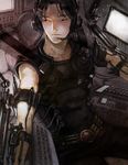  bad_id bad_pixiv_id black_eyes black_hair front_mission headphones headset indoors keyboard male_focus nobingo sakata_ryuuji sitting solo 