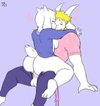  &lt;3 2017 anthro asgore_dreemurr balls big_breasts blonde_hair blush boss_monster bottomless breasts caprine clothed clothing couple_(disambiguation) cowgirl_position dezz facial_hair female goat hair happy happy_sex horn long_ears male mammal on_top penetration penis riding sex simple_background sitting toriel undertale underwear underwear_around_one_leg vaginal vaginal_penetration video_games 