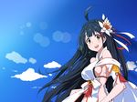  apsara_(elsword) ara_han black_hair breasts elsword long_hair sando_(artist) sideboob yellow_eyes 