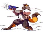  2016 absurd_res anthro canine claws clothed clothing fur gun hi_res male mammal ranged_weapon super-tuler weapon 