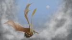  2017 ambiguous_gender avian day detailed_background digital_media_(artwork) dragon dsw7 feral gryphon hybrid membranous_wings outside sky solo wings wyvern 