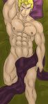  1boy abs bara bed fairy_tail lying male_focus muscle neon_(artist) pillow solo 