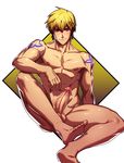  1boy barefoot erection fate/zero fate_(series) feet gilgamesh lvlv male_focus nude penis sitting solo tagme tattoo toes 