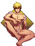  1boy barefoot cum erection fate/zero fate_(series) feet gilgamesh lvlv male_focus nude penis sitting solo tagme tattoo toes 