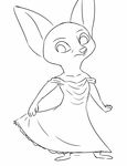  2016 anthro black_and_white canine clothed clothing crossdressing disney dress fennec finnick fox male mammal monochrome simple_background solo standing tggeko white_background zootopia 