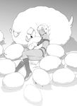  altera_(fate) altera_the_santa ass beltbra blush boots closed_eyes closed_mouth commentary_request dark_skin fate/grand_order fate_(series) greyscale lying mittens monochrome on_side sheep shiromako short_hair sleeping veil 