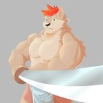  2017 anthro biceps big_muscles blue_eyes canine digital_media_(artwork) fur greydaboy hair hi_res male mammal melee_weapon muscular muscular_male pecs sword weapon wolf 