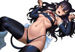  animal_ears armpits bangs bare_shoulders bell beltbra black_choker black_hair black_legwear black_panties blake_belladonna blush boots bow bowtie breasts breasts_apart cameltoe cat_ears cat_tail choker commentary detached_sleeves fingernails fur_boots fur_trim hair_spread_out highleg highleg_panties jingle_bell knee_up lasterk long_hair looking_at_viewer lying medium_breasts navel on_back open_mouth panties paw_pose pussy_peek red_neckwear rwby simple_background solo tail thighhighs underwear unfinished white_background work_in_progress yellow_eyes 