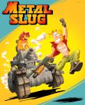  2boys assault_rifle blonde_hair blue_eyes caterpillar_tracks ground_vehicle gun marco_rossi metal_slug military military_vehicle motor_vehicle multiple_boys pants red_hair rifle sasisage shirt short_hair smile sunglasses sv001_(metal_slug) tank tarma_roving weapon 