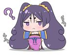  :&lt; ? alternate_hairstyle blush chibi chinese_clothes closed_mouth commentary_request cosplay detached_sleeves fate/grand_order fate_(series) hair_between_eyes hanfu highres jitome long_hair minamoto_no_raikou_(fate/grand_order) outstretched_arms pelvic_curtain purple_eyes purple_hair rei_(rei_rr) sash simple_background solo spread_arms standing twintails very_long_hair white_background wu_zetian_(fate/grand_order) wu_zetian_(fate/grand_order)_(cosplay) 