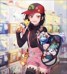  :d alolan_form alolan_vulpix bag black_hair black_legwear black_sweater blurry blurry_background braid bulbasaur cellphone character_doll charizard clefairy cosmog cowboy_shot depth_of_field diglett ditto duffel_bag eevee fang flat_cap gen_1_pokemon gen_5_pokemon gen_7_pokemon hair_between_eyes hakusai_(tiahszld) hand_up hat headphones headphones_around_neck heart holding holding_poke_ball index_finger_raised indoors long_sleeves looking_at_viewer mew nail_polish open_mouth original oshawott outstretched_arm pantyhose phone phone_with_ears pikachu pink_shorts poke_ball pokedex pokemon pyukumuku red_eyes red_hat red_nails revision rowlet short_hair shorts shoulder_bag side_braid single_braid sleeves_past_wrists smile solo star suspender_shorts suspenders sweater themed_object transparent triforce tsurime turtleneck turtleneck_sweater v-shaped_eyebrows water waterfall 