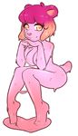  &lt;3 &lt;3_eyes alpha_channel anthro bear bebe_(bebecake) breasts female front_view full-length_portrait goo goo_creature hair looking_at_viewer mammal nude pink_hair pink_nose pink_skin pink_tail portrait simple_background sitting smile solo transparent_background yellow_eyes zyira 
