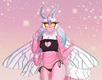  antennae anthro arthropod breasts clothed clothing digital_media_(artwork) female fur insect insect_wings looking_at_viewer moth saberhorn_(artist) solo wings 