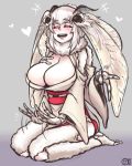 &lt;3 2019 4_arms absurd_res animal_humanoid arthropod arthropod_humanoid beckoning black_sclera blush breasts butt cleavage clothed clothing female fur grey_background hair hand_on_breast hi_res humanoid insect insect_humanoid japanese_clothing kimono kneeling lepidopteran lepidopteran_humanoid looking_at_viewer mashiro_(solopipb) moth multi_arm multi_limb open_mouth pink_eyes raiouart simple_background solo white_fur white_hair 