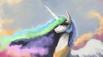  2017 equine eyelashes feathered_wings feathers female friendship_is_magic hair horn long_hair looking_at_viewer makeup mammal mascara multicolored_hair my_little_pony outside paperdrop portrait princess_celestia_(mlp) purple_eyes sky smile solo sparkles spread_wings wallpaper winged_unicorn wings 