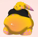  2008 anthro anthrofied clothing cute_fangs eyecandy looking_at_viewer male moobs nintendo one_eye_closed open_mouth overweight pikachu pok&eacute;mon pok&eacute;mon_(species) pok&eacute;morph raph red_eyes shirt solo video_games wink 