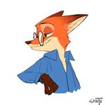  absurd_res anthro canine clothed clothing disney eyewear fox glasses half-length_portrait hi_res mammal nick_wilde portrait sanjiseo simple_background solo white_background zootopia 