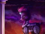 2017 armor broken_horn cloud crying equine eyebrows female fizzlepop_berrytwist_(mlp) hair hi_res horn magic mammal my_little_pony my_little_pony_the_movie night_sky pink_hair she-nightmare solo sparks teal_eyes tears tempest_shadow_(mlp) unicorn 