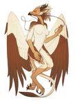  anthro avian beak bird breasts dragon eastern_dragon egyptian_vulture eva_(ozawk) feathers female hybrid shesterrni solo vulture 