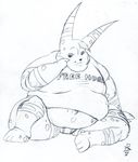  2008 anthro anthrofied clothed clothing lesang looking_at_viewer male monochrome moobs nintendo overweight pikachu pok&eacute;mon pok&eacute;mon_(species) pok&eacute;morph raph shirt video_games 