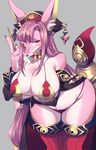  1girl artist_request dog fullbokko_heroes furry long_hair open_mouth pink_hair red_eyes solo 