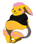  2008 anthro anthrofied clothed clothing cute_fangs eyecandy looking_at_viewer male moobs nintendo open_mouth overweight pikachu pok&eacute;mon pok&eacute;mon_(species) pok&eacute;morph raph red_eyes solo video_games 