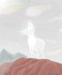  amalthea cloud equine female feral hair horn mammal mountain solo the_last_unicorn unicorn yoshethan 