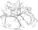  blush erection incineroar male male/male mammal monochrome muscular nintendo pandapandapang pecjob pecs penis pok&eacute;mon pok&eacute;mon_(species) simple_background video_games white_background 