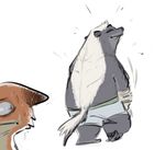  anthro badger canine clothed clothing disney duo female fox honey_(zootopia) honey_badger male mammal mustelid nick_wilde nobby_(artist) simple_background zootopia 