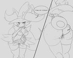  big_breasts blush braixen breasts costume english_text female halloween holidays kamikitsu magic_user nintendo pok&eacute;mon pok&eacute;mon_(species) pussy seductive sex_toy simple_background solo text vibrator video_games wet witch 