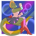  clothing dragon female horn long_tail potoobrigham sailor_moon_(series) sasha_(digitalpelican) scalie skirt solo 
