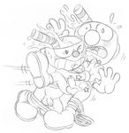  animate_inanimate balls brainsister cuphead_(character) cuphead_(game) duo male male/male monochrome mugman object_head penis 