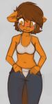 amber_eyes anthro bodily_fluids brown_hair brown_tail clothing earth_pony equid equine fan_character fur hair hasbro horse mammal marsminer my_little_pony orange_body orange_fur pony tail tears undressing venus_spring