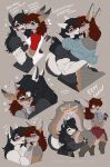 &lt;3 anthro blush canid canine canis clothing couple dialogue digital_media_(artwork) english_text eyes_closed female fur goth gwendolyn_mai haley_saito hi_res intersex intersex/female kissing long_ears mammal maned_wolf maned_wolf_taur text white_body white_fur wmdiscovery93 wolf
