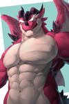  abs anthro dragon kemono lindong looking_at_viewer male muscular navel pecs scalie solo western_dragon wings 