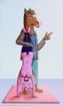 anthro assisted_sex bojack_horseman bojack_horseman_(character) breasts clothed clothed/nude clothed_male_nude_female clothing duo equid equine felid feline female genitals handstand hi_res horse male male/female mammal navel netflix nude princess_carolyn pussy vadamecox