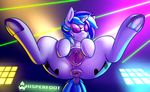  2017 anus clitoris dock equine eyewear female friendship_is_magic hair hi_res hooves horn looking_at_viewer mammal my_little_pony pussy pussy_juice solo spread_legs spread_pussy spreading underhoof unicorn vinyl_scratch_(mlp) whisperfoot 