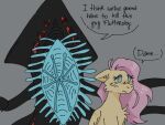 4:3 alien ambiguous_gender black_body blue_eyes duo english_text equid equine female feral fluttershy_(mlp) friendship_is_magic fur grey_background hair hasbro hi_res horse i_think_we&#039;re_gonna_have_to_kill_this_guy long_hair mammal marine meme multi_eye my_little_pony open_mouth pegasus pink_hair pony shadow_leviathan_(subnautica) simple_background subnautica subnautica_below_zero text vantanev00 wings wings_folded yellow_body yellow_fur