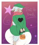 absurd_res anthro big_diaper blush bovid caprine clean_diaper clothing cosplay costume deltarune diaper embarrassed extremius_amphibious eyewear glasses halloween hi_res holidays looking_away male mammal ralsei robe scarf sheep solo soma_(extremius_amphibious) text undertale_(series)