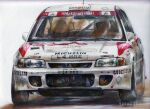  2others artist_name car check_commentary colored_pencil_(medium) commentary_request michelin michelin_man mitsubishi mitsubishi_lancer_evolution mitsubishi_motors motor_vehicle multiple_others race_vehicle racecar ralliart rally_car simple_background traditional_media vehicle_focus white_background white_car world_rally_championship yasuyuki3080 